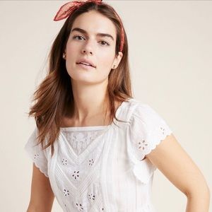 🎄Maeve Anthropologie Janice Eyelet Blouse